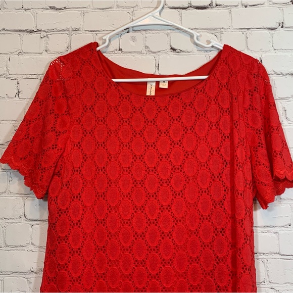 Tacera red short sleeve dress - Picture 2 of 8